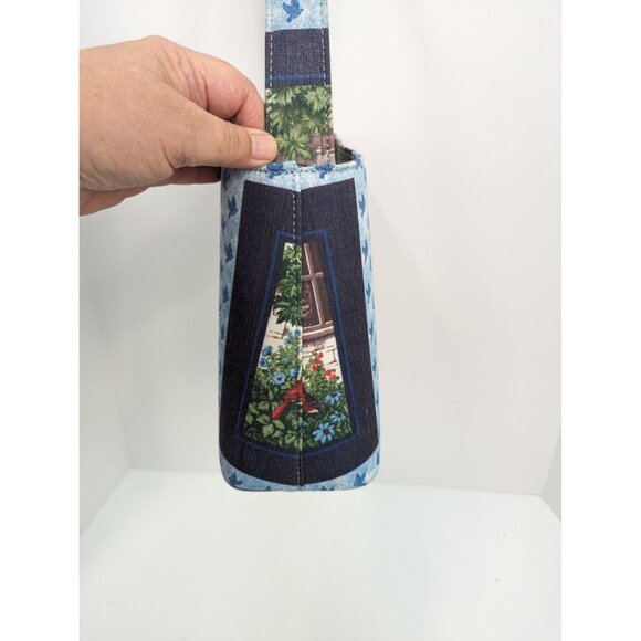 Cat Watching Birds Hard Body Single Handle Purse Bag Beaded with Feet - Picture 4 of 8